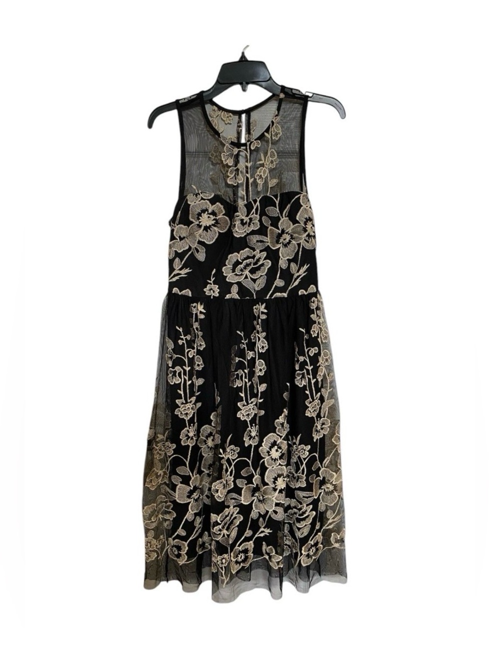 Label by 5 Twelve Women evenings dress Black &Gold Floral Embroidery